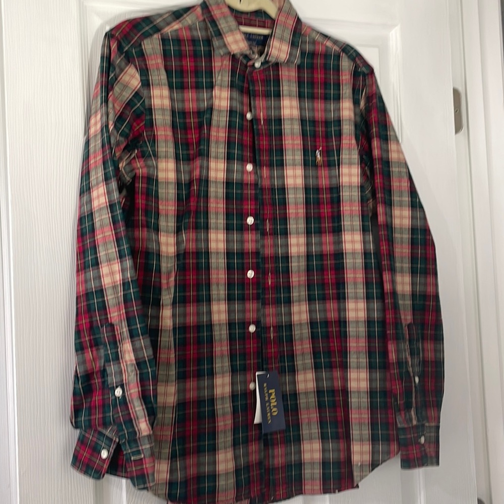 💕NWT Polo Ralph Lauren men’s plaid button down shirt